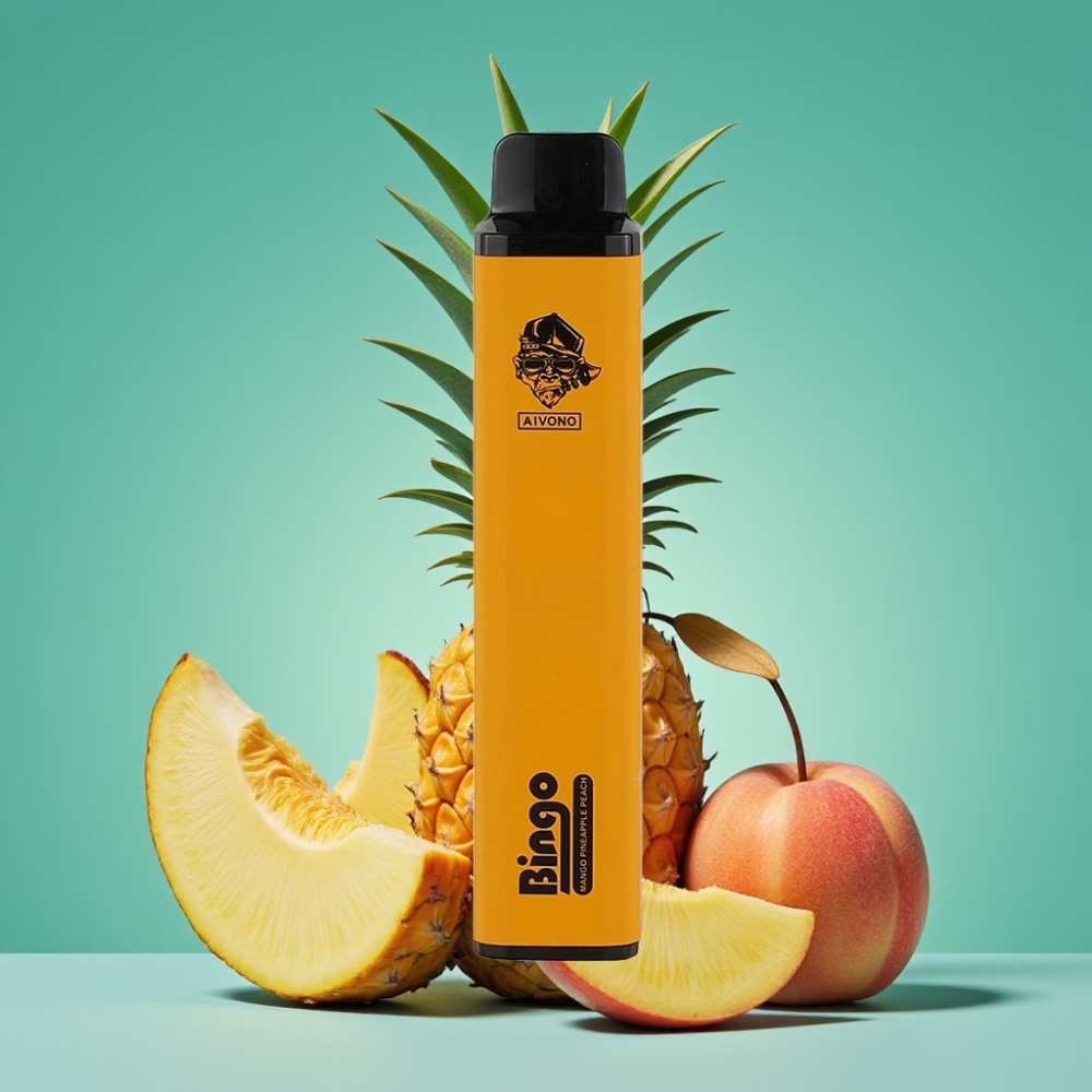 Aivono AIM BINGO 4000 Puffs Vape Jetable Wango Ananas Pêche - 10mL, 1000mAh, Rechargeable