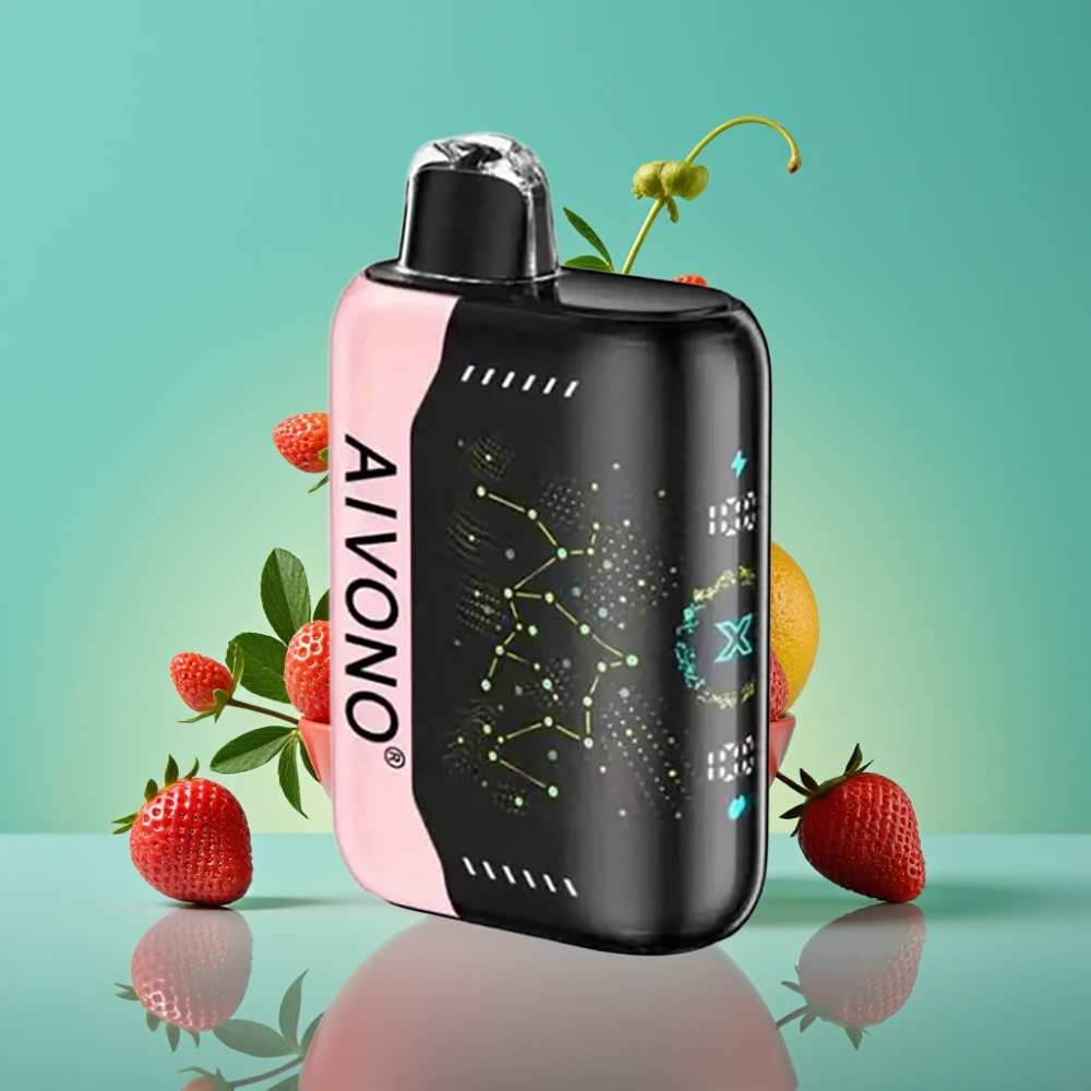 Aivono AIM BOOM 25000 Puffs Vape Jetable Fraise B Pop – 28ml, 650mAh, Type-C