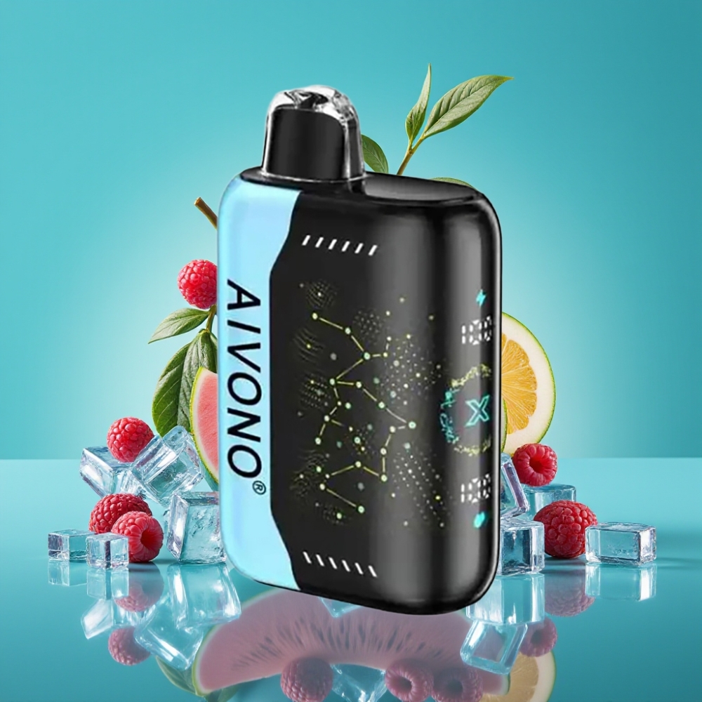 Aivono AIM BOOM 25000 Puffs Vape Jetable Framboise Bleue Glacée – 28ml E-Liquide, 650mAh, Recharge Type-C, 0%/2%/3%/5% Nicotine
