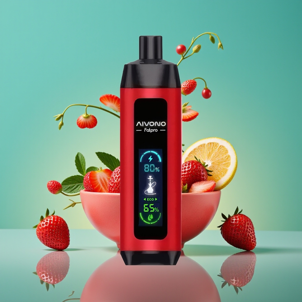 Aivono AIM FATPRO 22000 Puffs Rechargeable 28ml E-Liquide Fraise Punch 0-5% Nicotine Eco/Boost Dual Modes