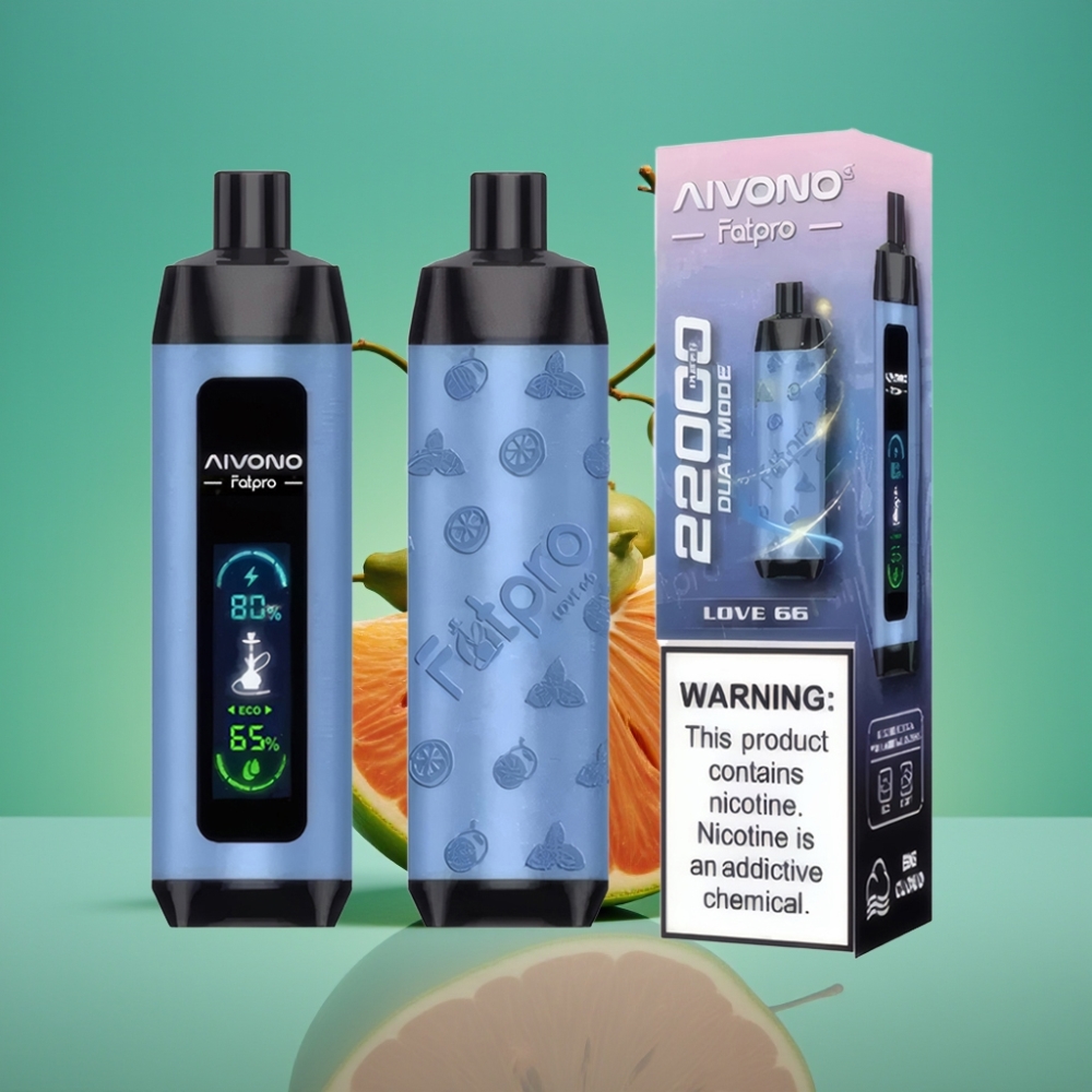 Aivono AIM FATPRO 22000 Puffs Rechargeable 28ml E-liquide 10 Saveurs Double Mode Eco/Boost 0.6Ω Mesh Coil