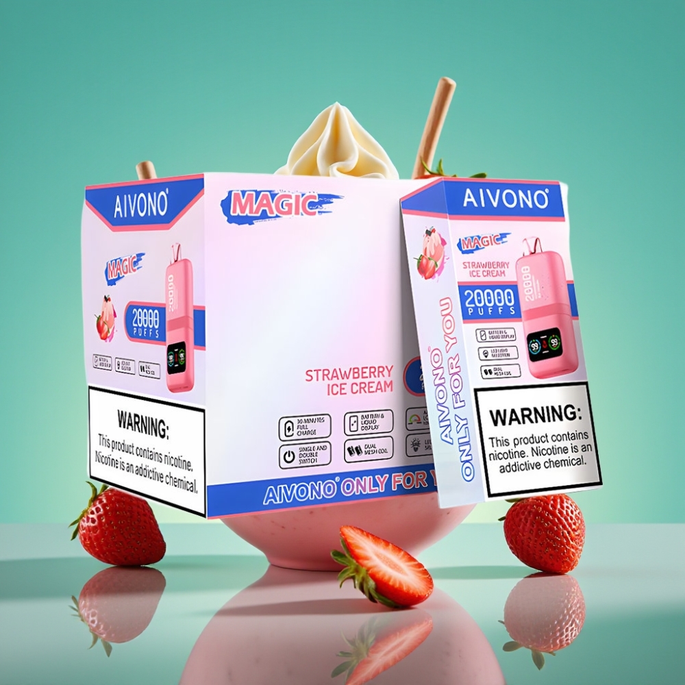Aivono AIM MAGIC 20000 Puffs - Fraise Glacée - 26ml - Rechargeable Type-C - 0/2/3/5% Nicotine