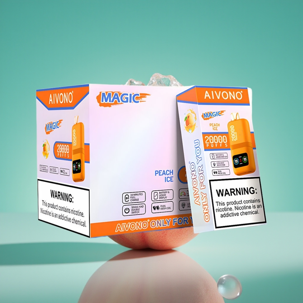 Aivono AIM MAGIC 20000 Puffs Rechargeable LCD Dual Mesh Type-C 26ml Pêche Glacée