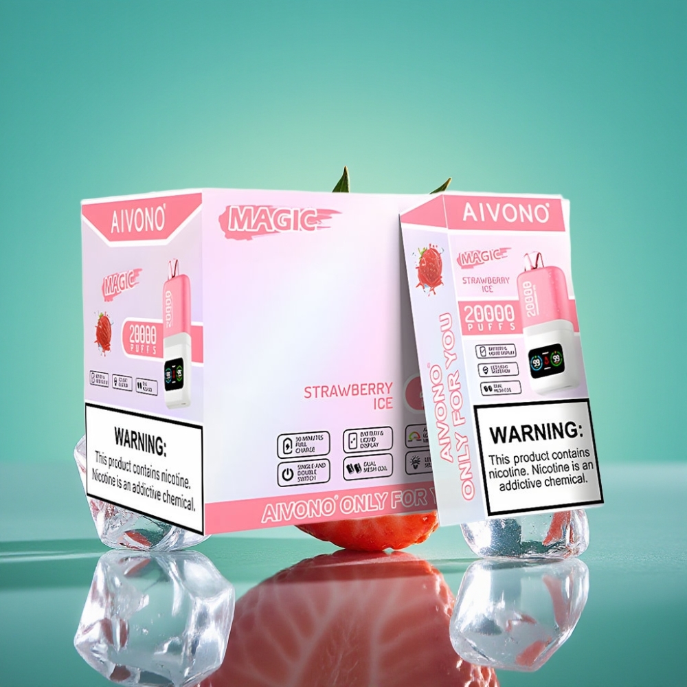 Aivono AIM MAGIC 20000 Puffs Rechargeable Type-C LCD Dual Mesh 26ml Glace à la Fraise