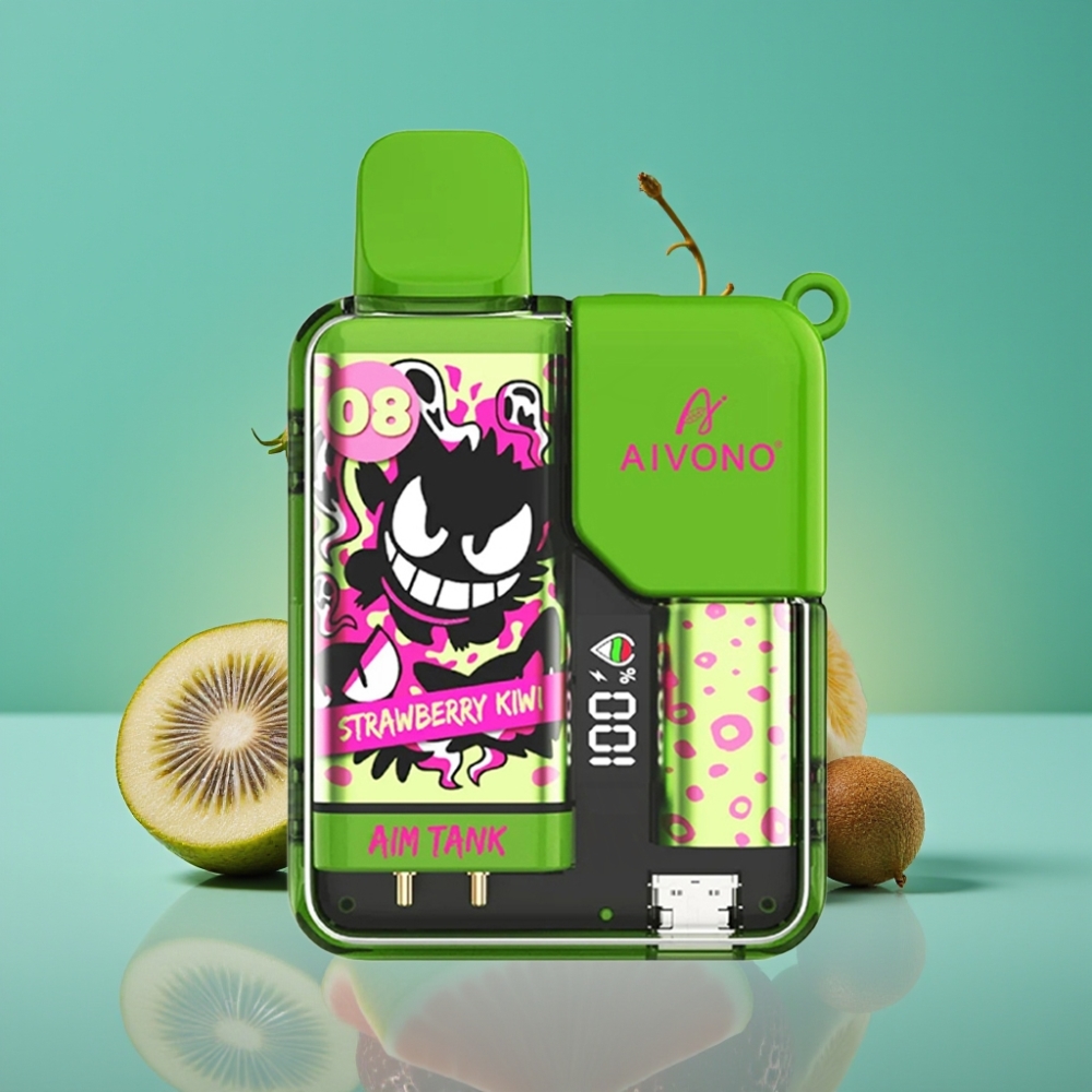 Aivono AIM-TANK 9500 Puffs - 18ml - 650mAh - Écran LCD - 1,2ohm - Fraise Kiwi