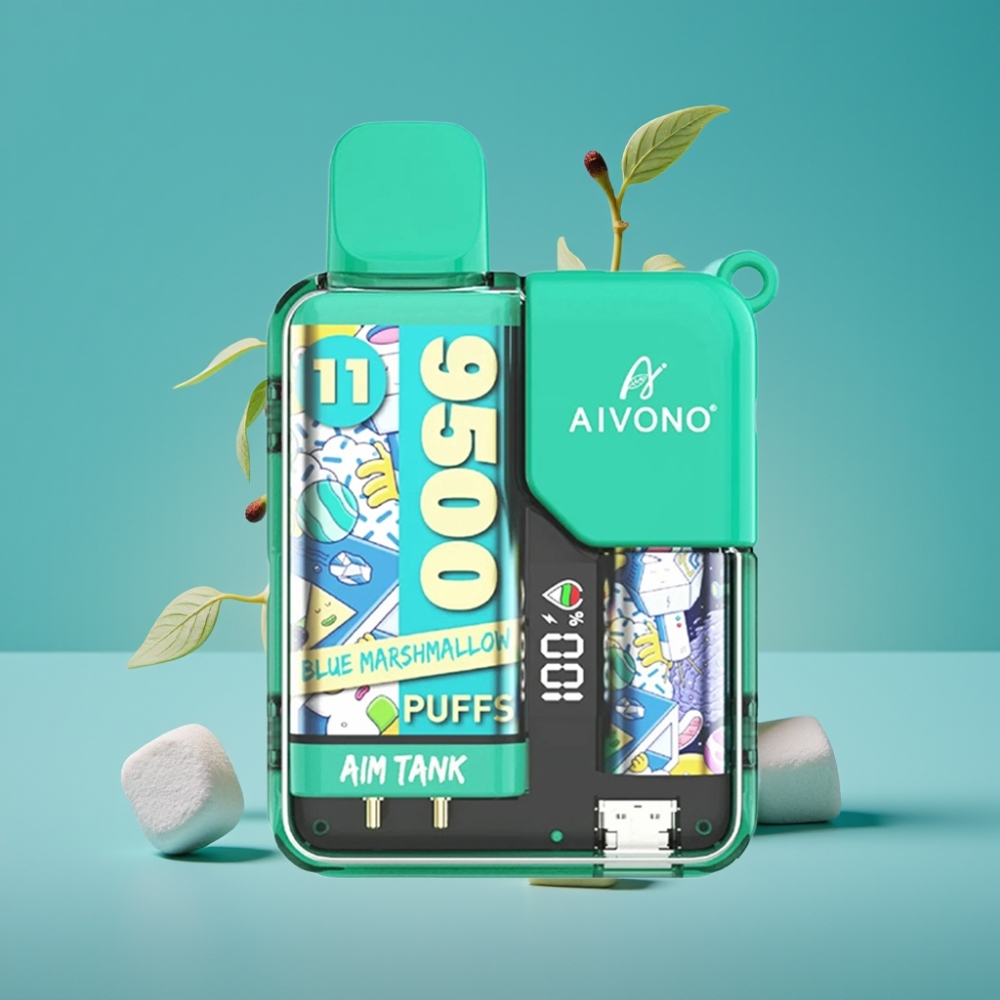 Aivono AIM-TANK 9500 Puffs | 18ml E-liquide | Batterie 650mAh | Guimauve Bleue