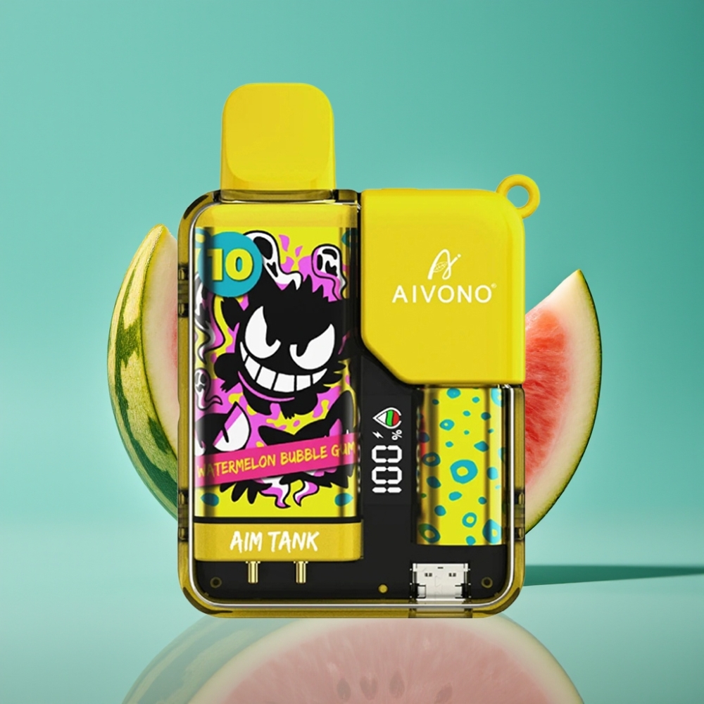 Aivono AIM-TANK 9500 Puffs - Gomme Ballon Pastèque - 18ml - 650mAh - Écran LCD