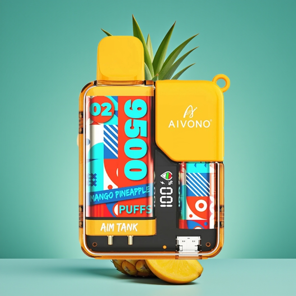 Aivono AIM-TANK 9500 Puffs Vape Jetable Mangue Ananas – 18ml LCD 650mAh 1.2ohm Mesh