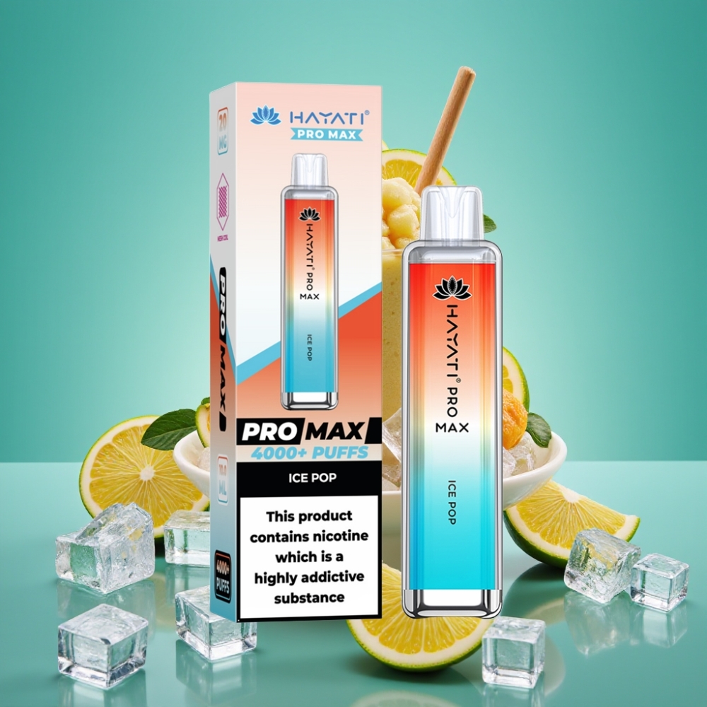 Hayati Pro Max 4000 Puffs Vape Jetable Glace Fruitée avec batterie rechargeable 1400mAh et résistance Dual 1.1 Ohm Mesh, TPD-Conforme