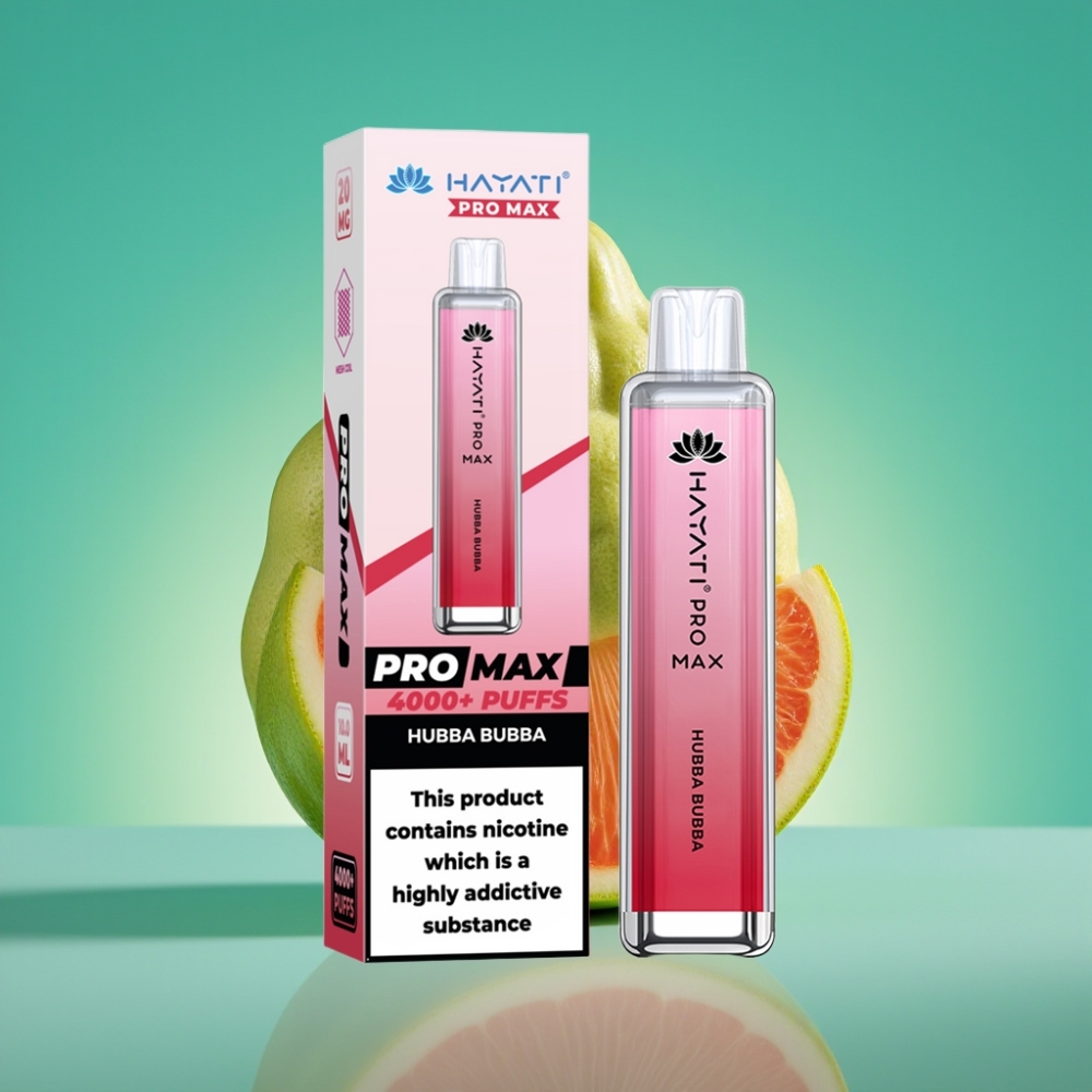 Hayati Pro Max 4000 Puffs Vape Jetable Hubba Bubba – Rechargeable, 1400mAh, Dual Mesh Coil, 2%/5% Nicotine, TPD-Compliant