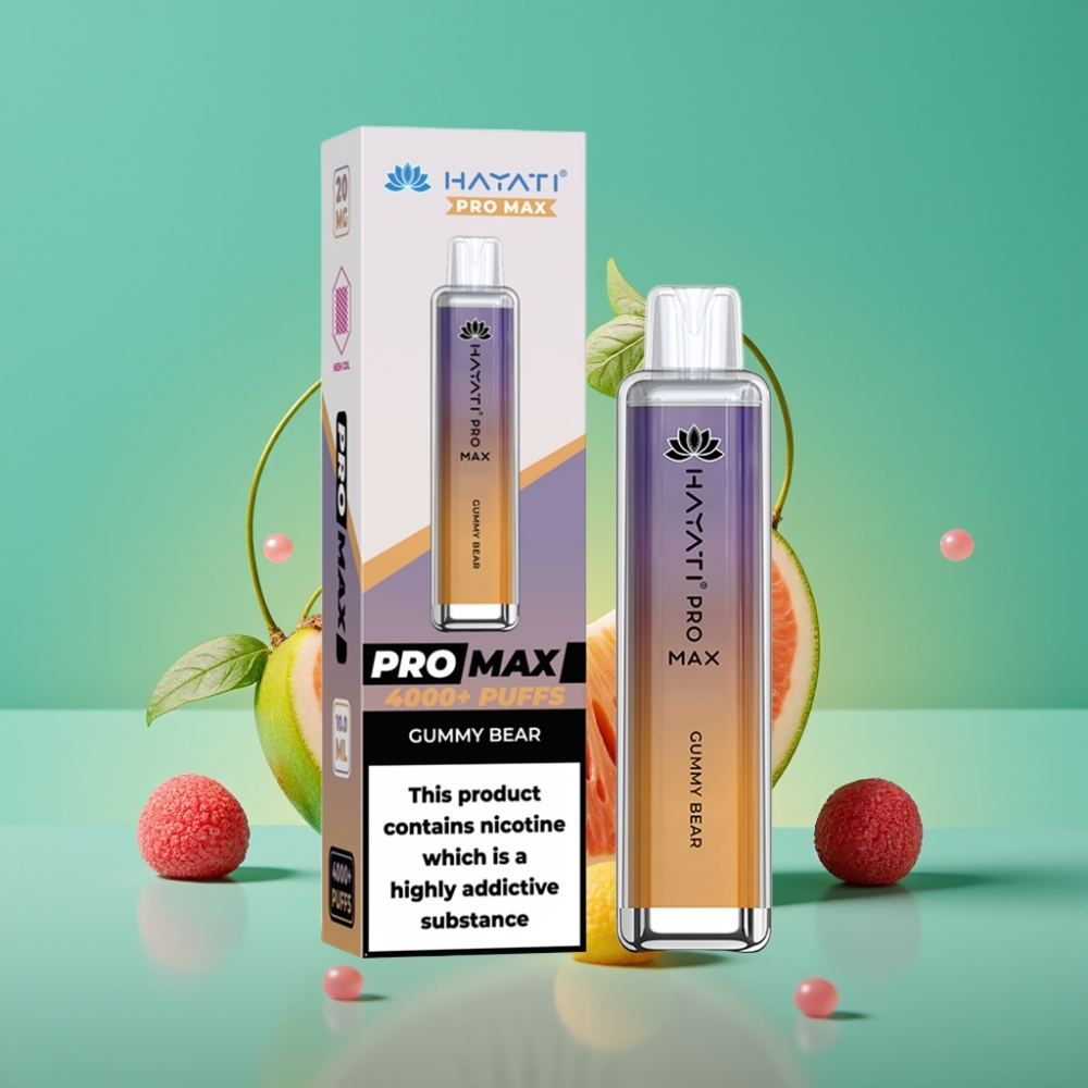 Hayati Pro Max 4000 Puffs Vape Jetable Ourson Gélifié 2ml/10ml Rechargeable 1400mAh TPD