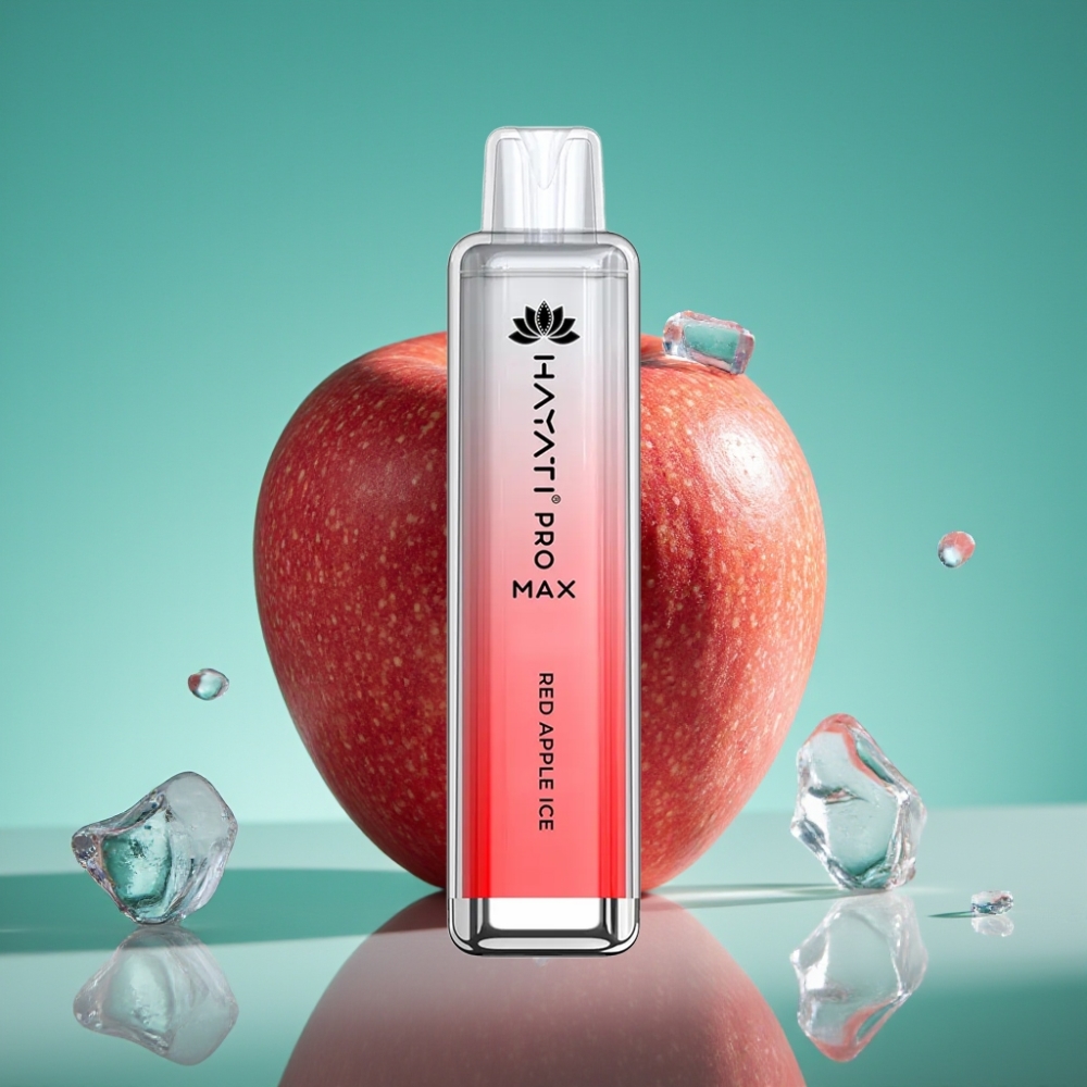 Hayati Pro Max 4000 Puffs Vape Jetable Pomme Rouge Glacée - 2%/5% Nicotine, 1400mAh, Rechargeable, TPD-Compliant