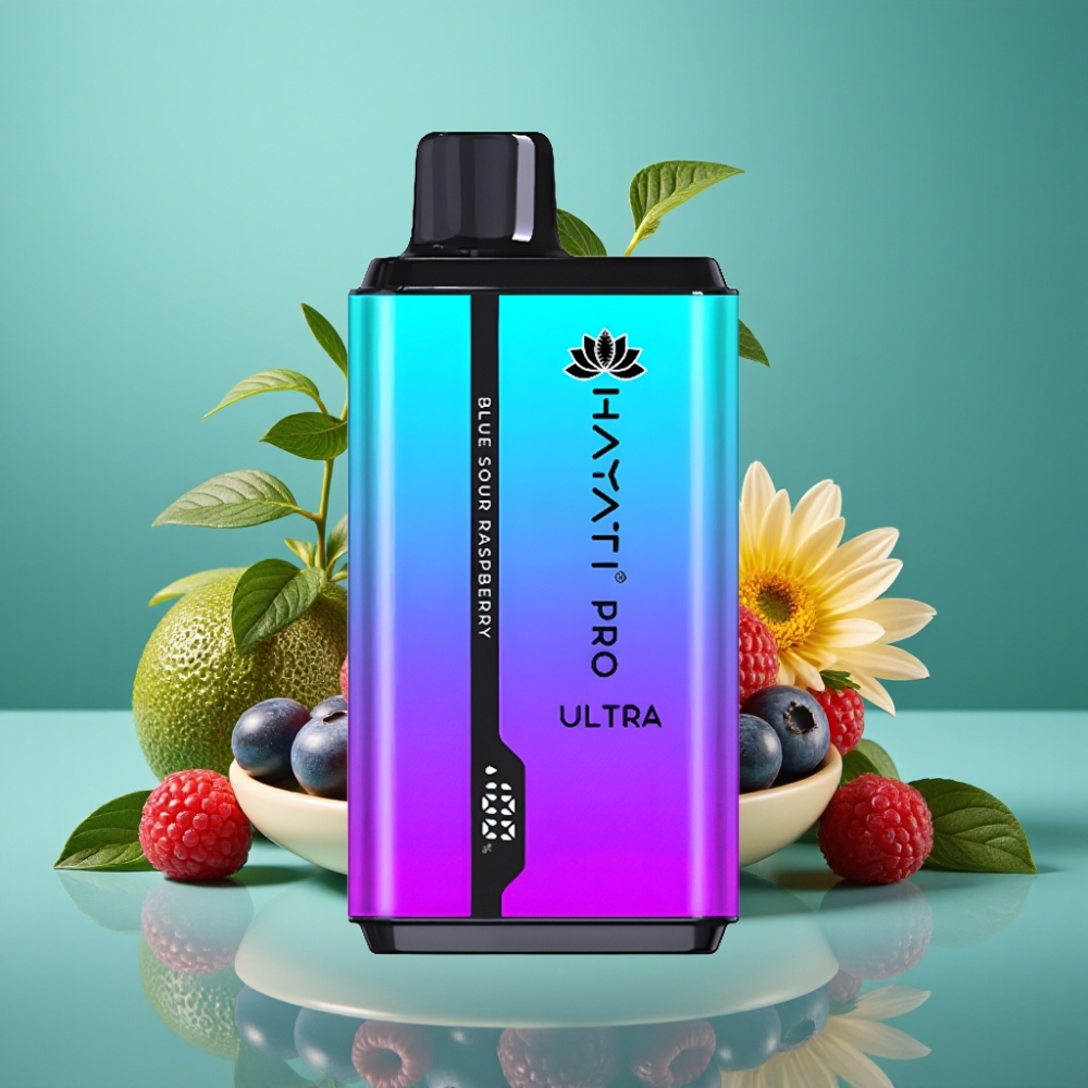 Hayati Pro Ultra 15000 Puffs – 24ml (2×12ml) / 850mAh / 2% – Myrtille Fraise Menthol & Framboise Menthe