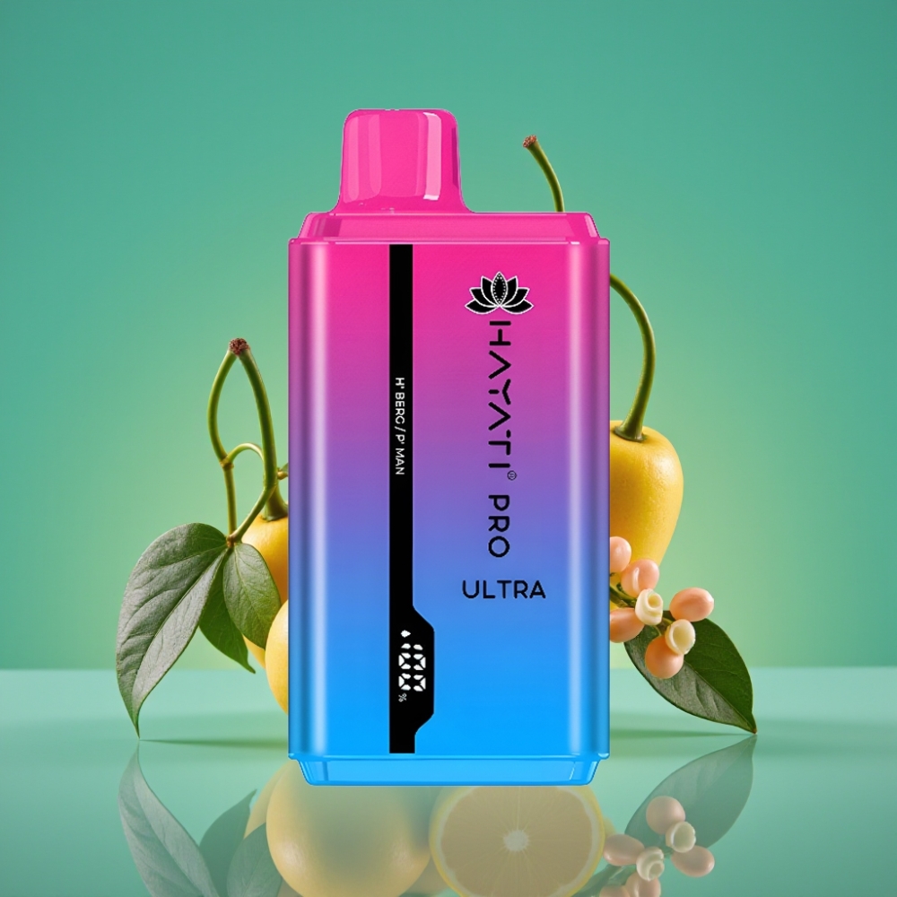 Hayati Pro Ultra 15000 Puffs - 2×12ml E-Liquide, 850mAh, 2% Nicotine, 49 Saveurs