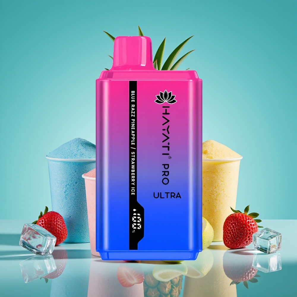 Hayati Pro Ultra 15000 Puffs - 850mAh - 2×12ml - 2% - Bleu Framboise Ananas Fraise Glacée