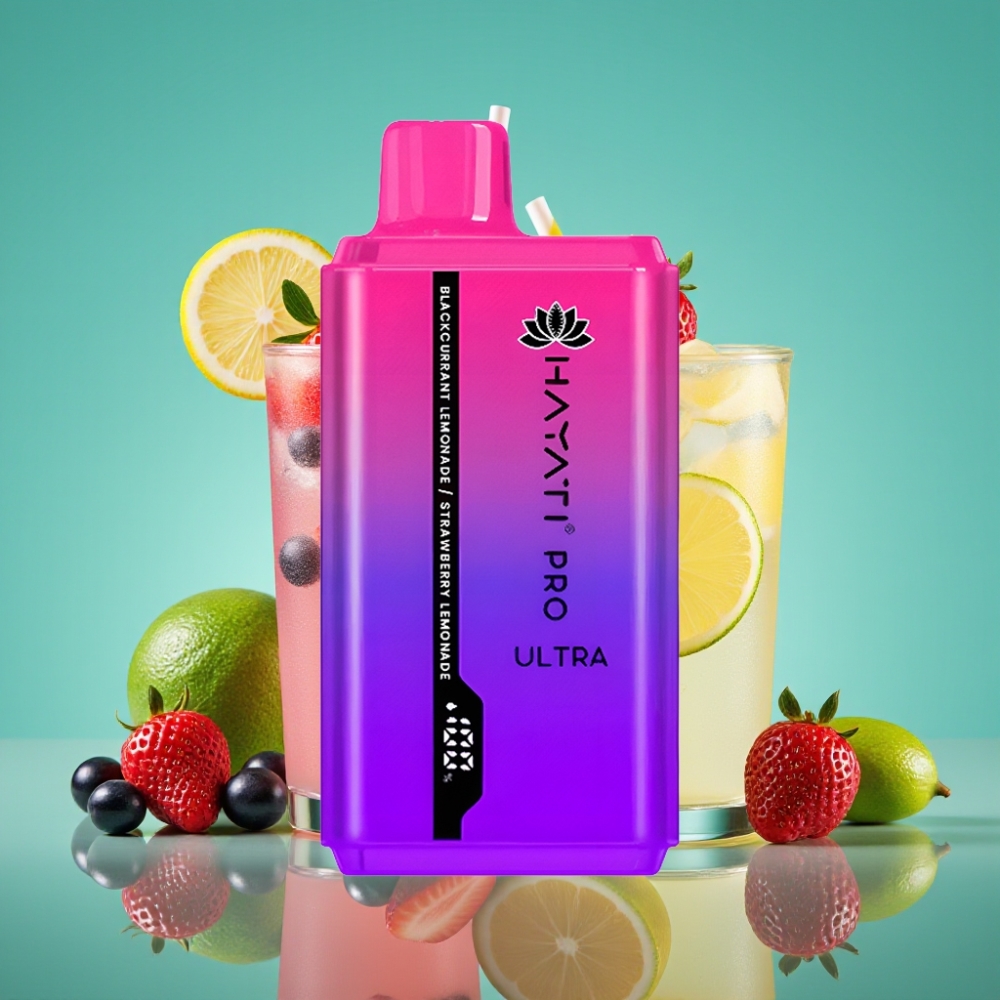 Hayati Pro Ultra 15000 Puffs | 850mAh | 2×12ml | 2% | Cassis Citronnée Fraise Citronnée