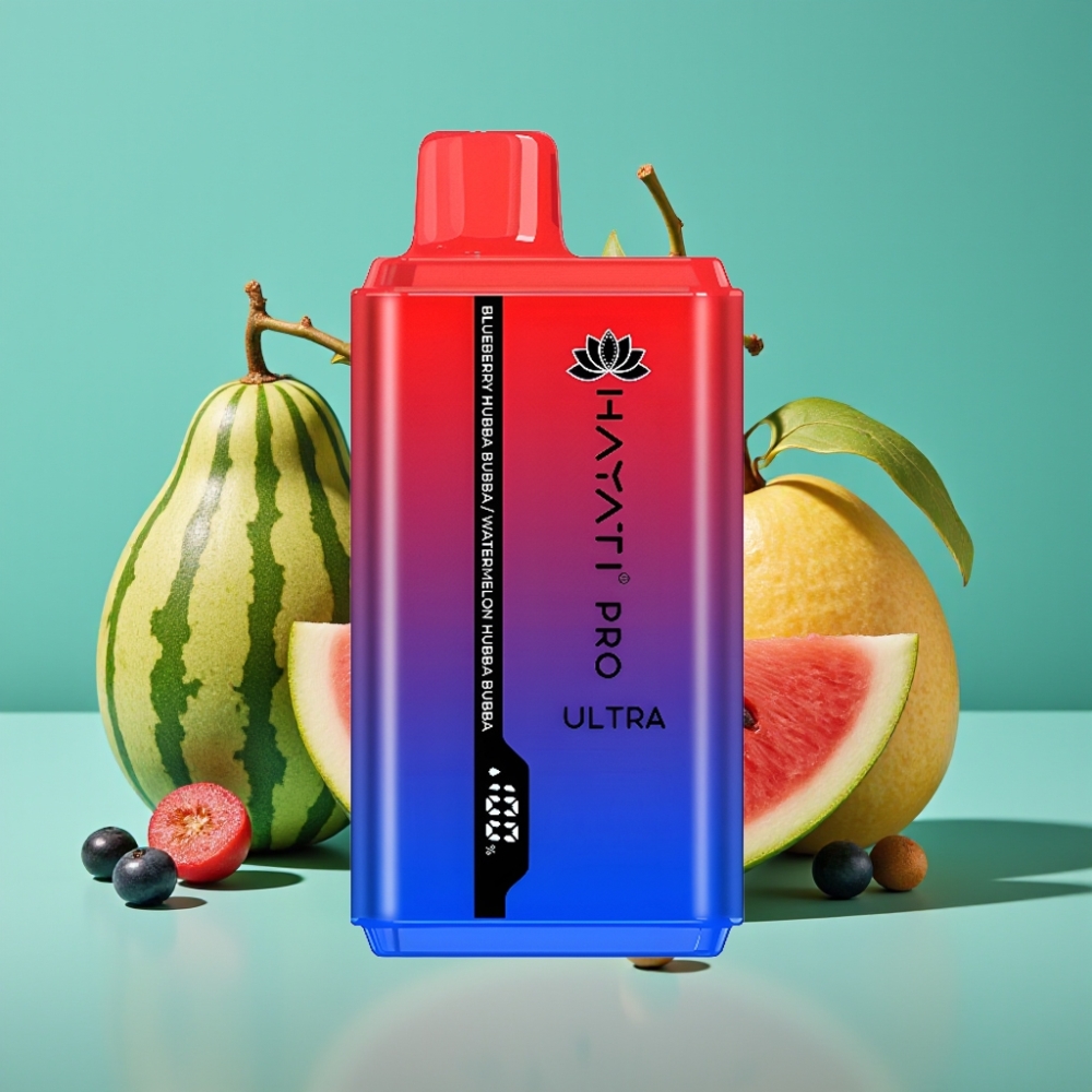 Hayati Pro Ultra 15000 Puffs | 850mAh | 2×12ml | 2% Nicotine | Bubblegum Bleu Pastèque