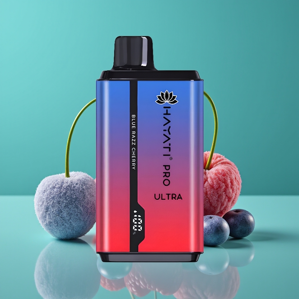 Hayati Pro Ultra 15000 Puffs – E-Liquide 2×12ml, 2% Nicotine, 850mAh – Bleu Framboise Cerise