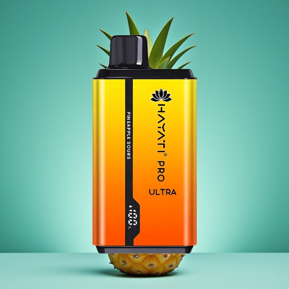 Hayati Pro Ultra 15000 Puffs - E-liquide 2×12ml / 2% Nicotine / 49 Saveurs - Ananas Acidulé