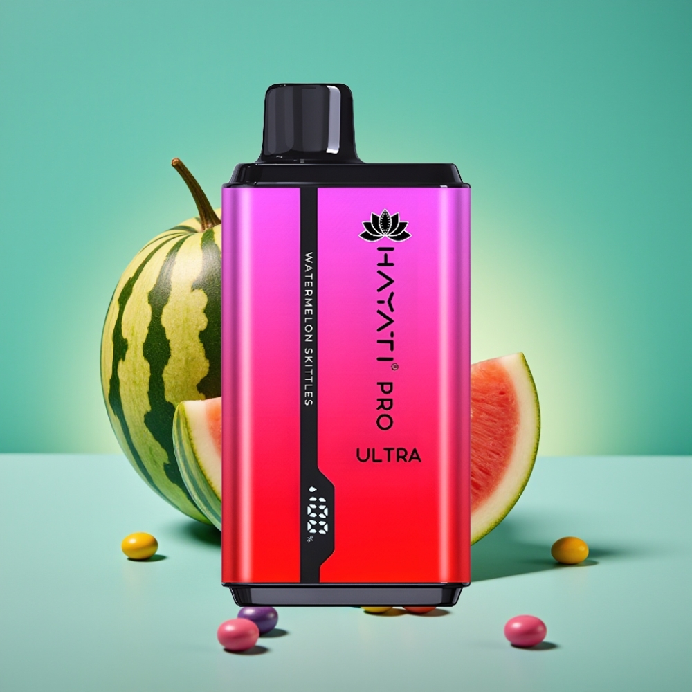 Hayati Pro Ultra 15000 Puffs - Pastèque Skittles - 24ml / 2% Nicotine - 850mAh - 49 Saveurs