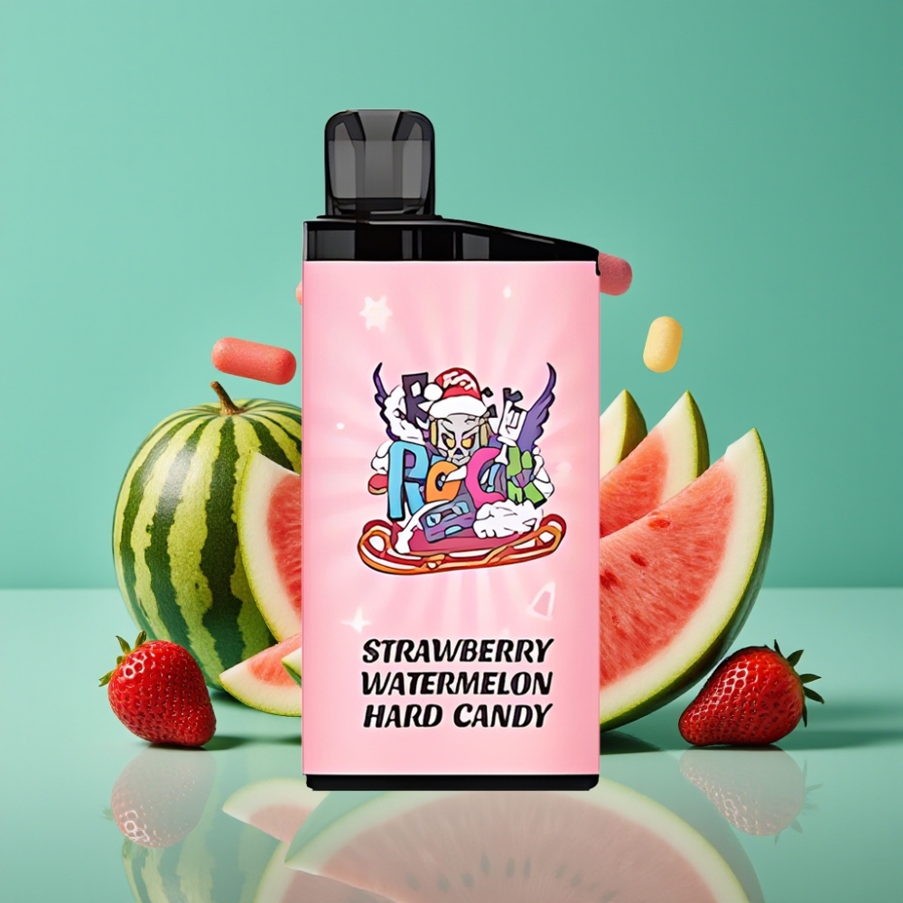 IGET Bar 3500 Puffs Vape Disposable Fraise Pastèque Bonbon Dur – 1400 mAh, 1.2 Ohm Mesh Coil, PC+ALU