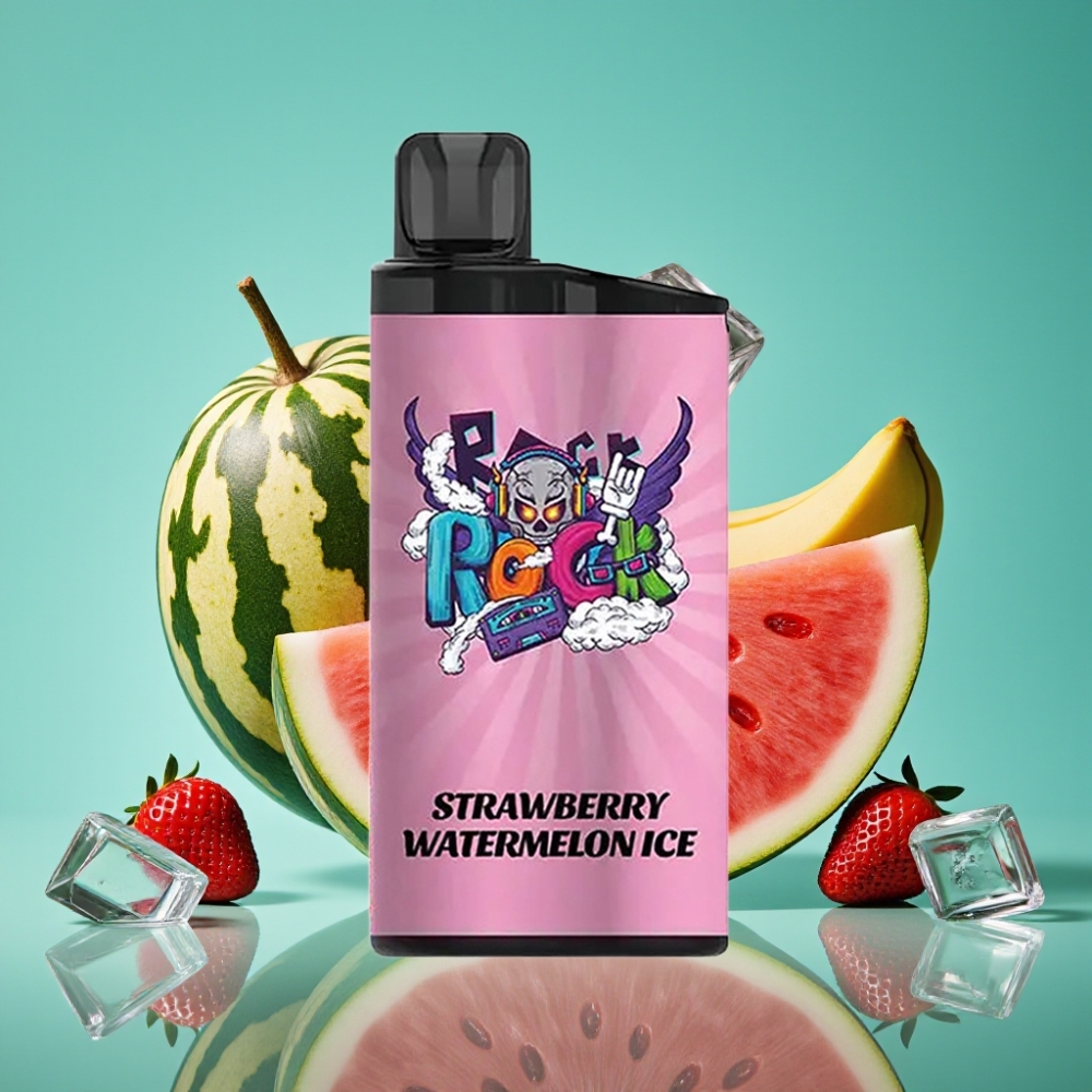 IGET Bar 3500 Puffs Vape Disposable Fraise Pastèque Glacée - 1400 mAh, 1.2 Ohm Mesh Coil, PC+ALU