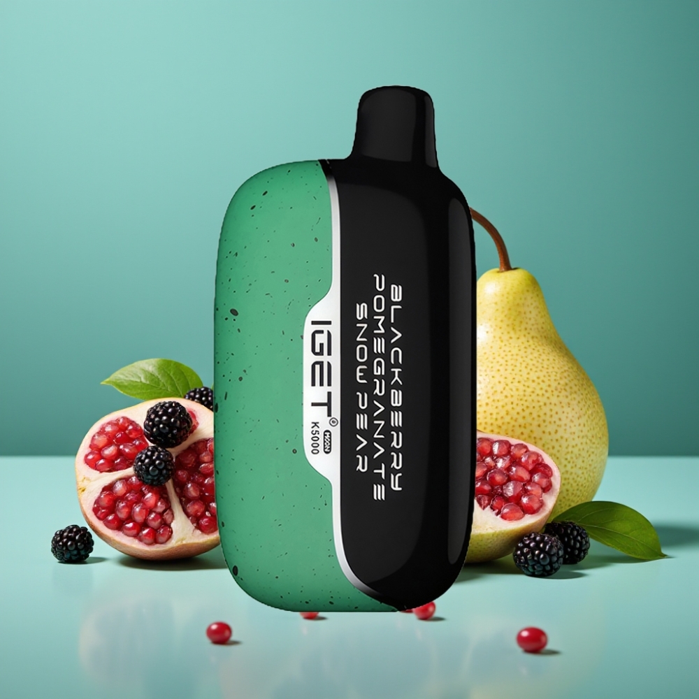 IGET Moon K5000 Puffs – Blackberry Grenade Poire des Neiges – 5000 Puffs, Résistance Mesh 1.35 Ohm, PC, 81.5 g, 49.5x25.3x99.4 mm