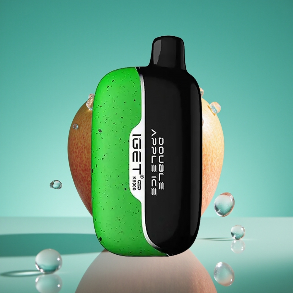 IGET Moon K5000 Puffs Double Pomme Glacée - 5000 Puffs, Bobine Mesh 1.35 Ohm, Poids Net 81.5 g