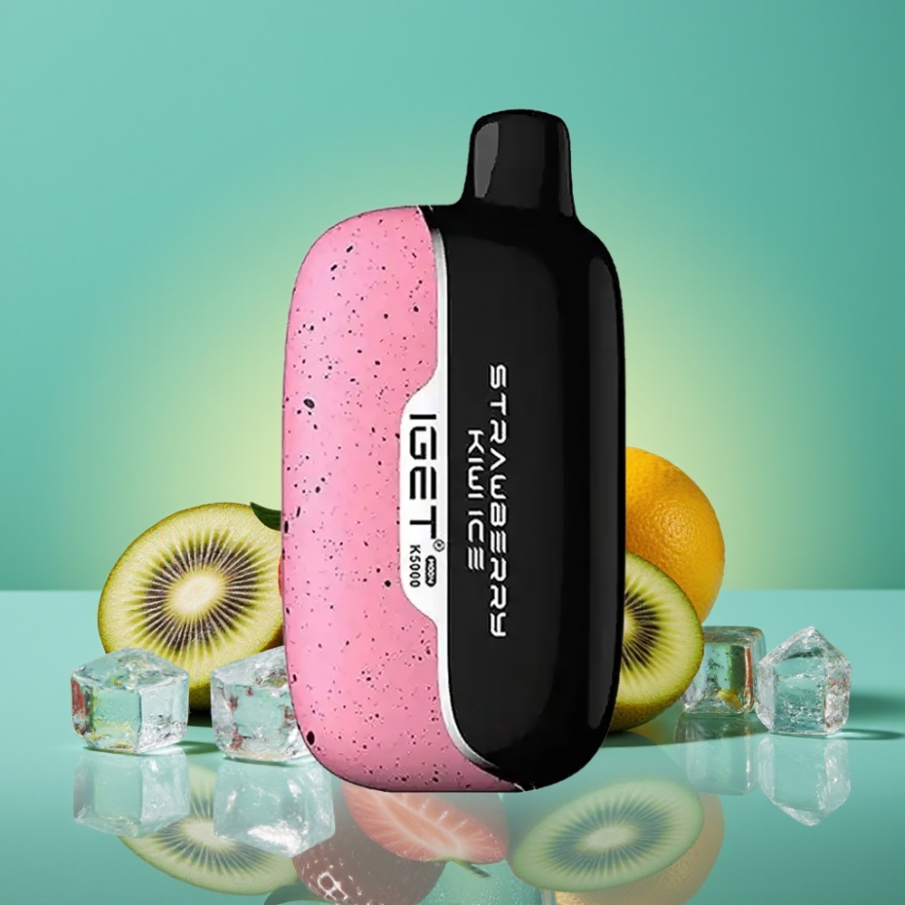 IGET Moon K5000 Puffs - Fraise Kiwi Glacé | 5000 Puffs | 1.35 Ohm Mesh Coil | PC | 81.5 g | 49.5x25.3x99.4 mm
