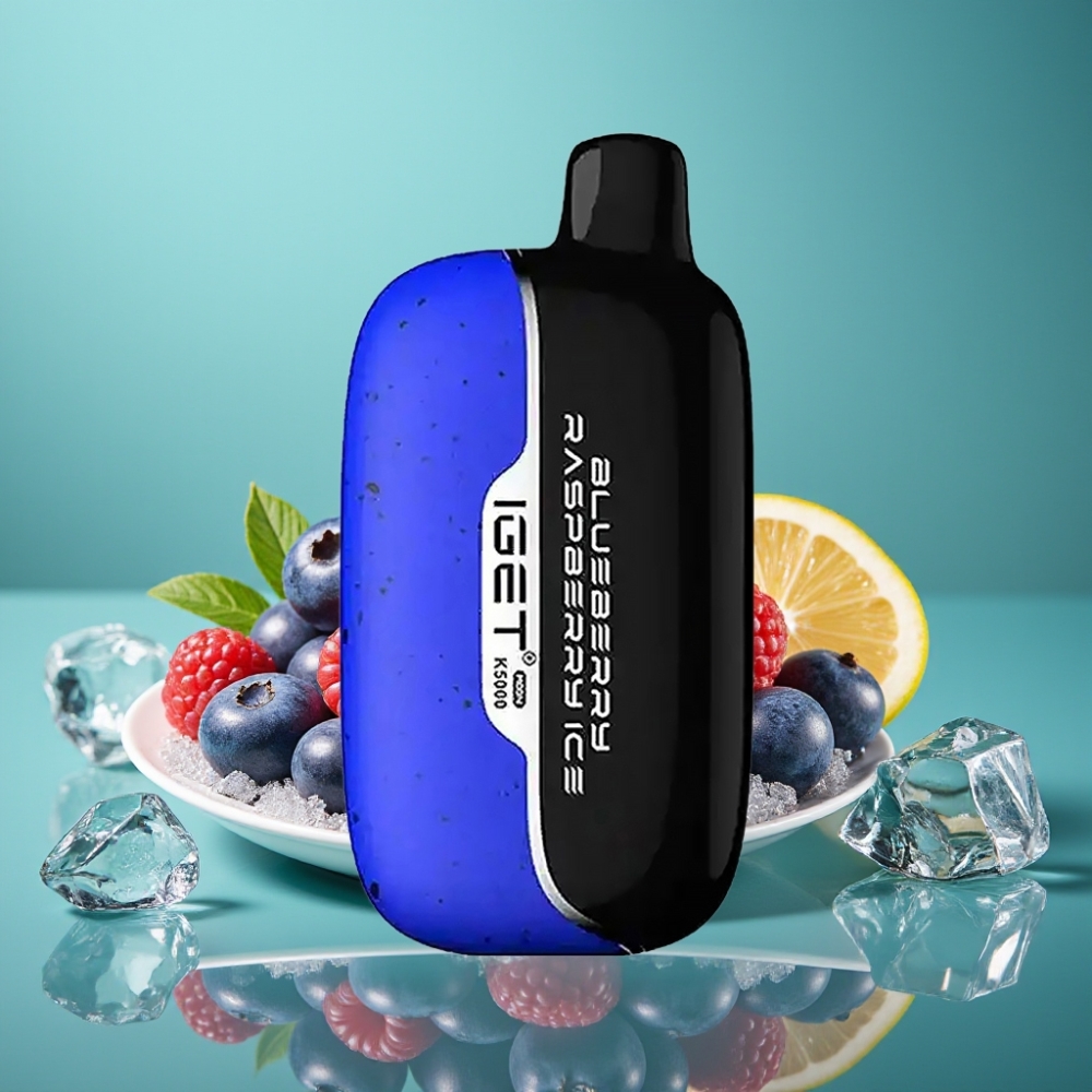 IGET Moon K5000 Puffs - Myrtille Framboise Glace - PC - 81,5 g - 1,35 Ohm Mesh Coil - 49,5x25,3x99,4 mm