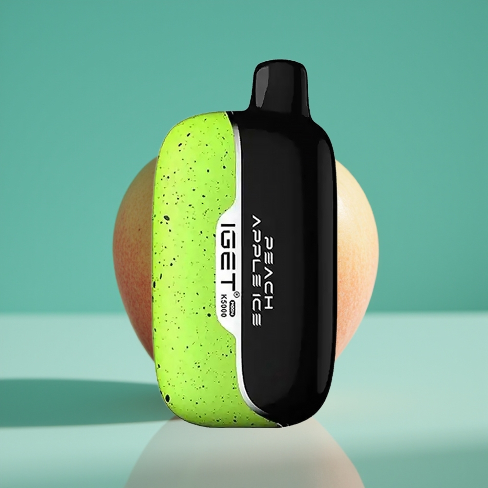 IGET Moon K5000 Puffs PC 1.35 Ohm Mesh Pêche Pomme Vape Jetable 81.5 g 49.5x25.3x99.4 mm
