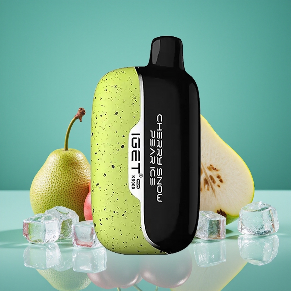 IGET Moon K5000 Puffs PC Boîtier - 81,5 g - Cerise Poire des Neiges Glacée - Résistance Mesh 1,35 Ohm