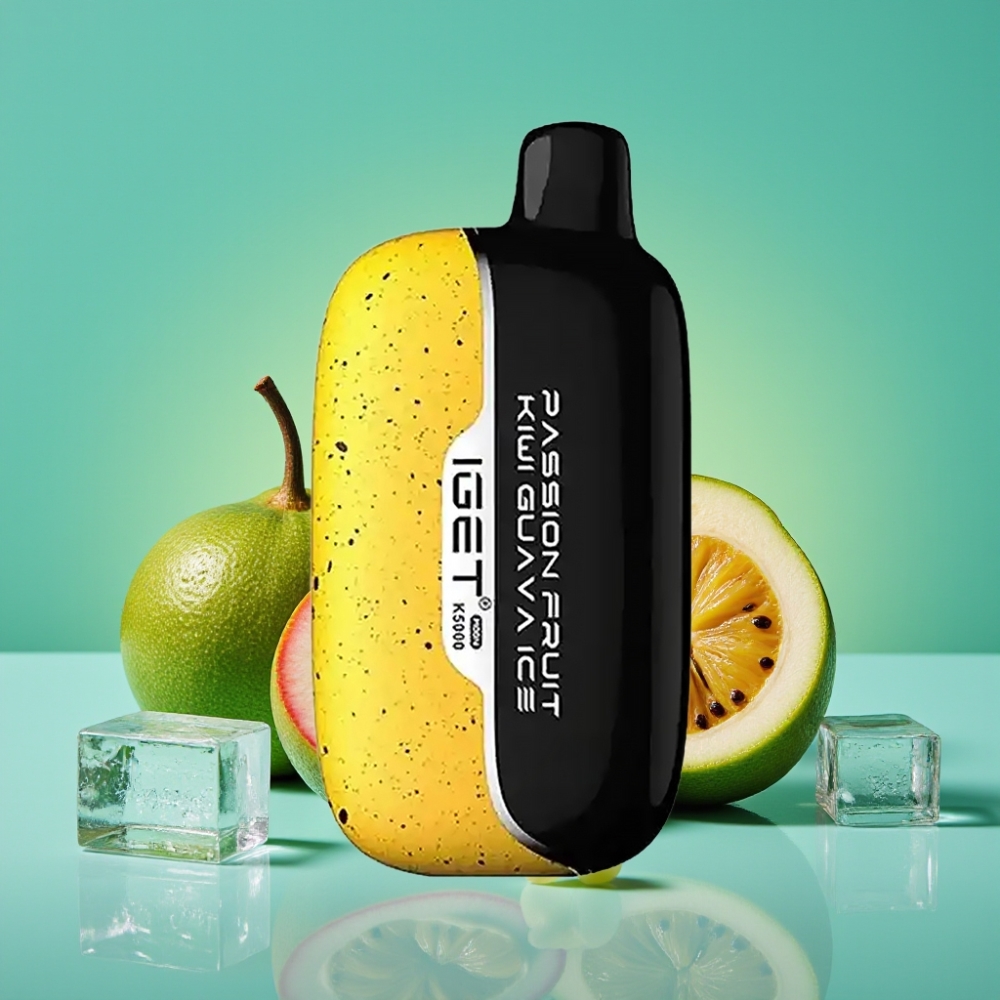 IGET Moon K5000 Puffs Vape Jetable Fruit de la Passion Kiwi Goyave Glacé - 5000 Puffs, 81.5 g, Bobine Mesh 1.35 Ohm