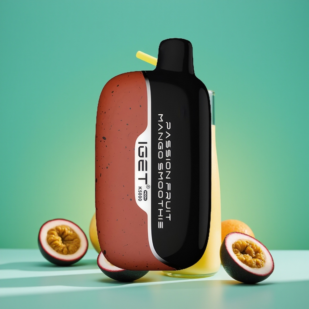 IGET Moon K5000 Puffs Vape Jetable Smoothie Passion Fruit Mangue - 81,5 g / 5000 Puffs / Bobine Mesh 1,35 Ohm / PC / 49,5x25,3x99,4 mm