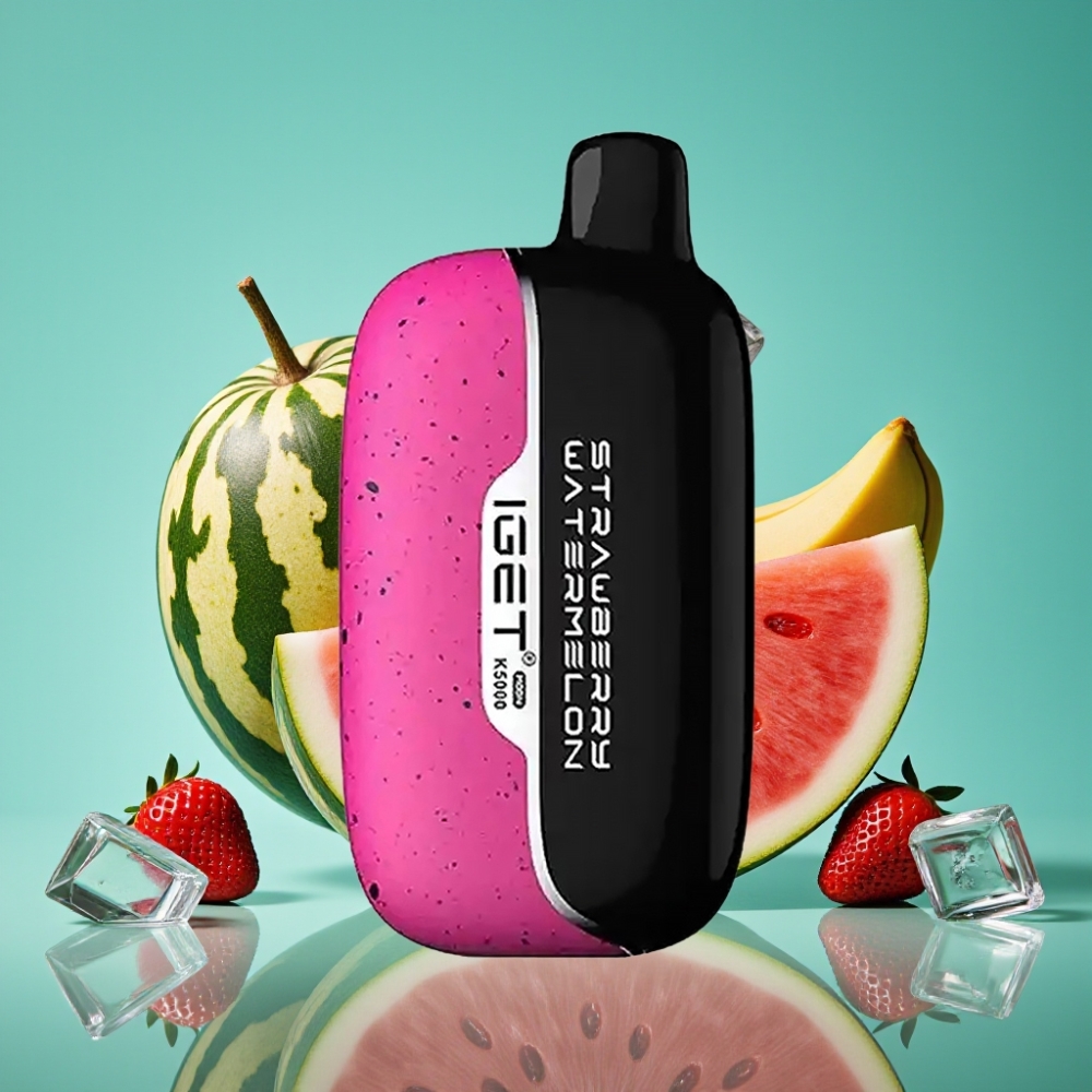 IGET Moon K5000 Puffs Vapoteuse Jetable Fraise Pastèque Glacée - 5000 Puffs, 81.5 g, PC, Bobine Mesh 1.35 Ohm, 49.5x25.3x99.4 mm