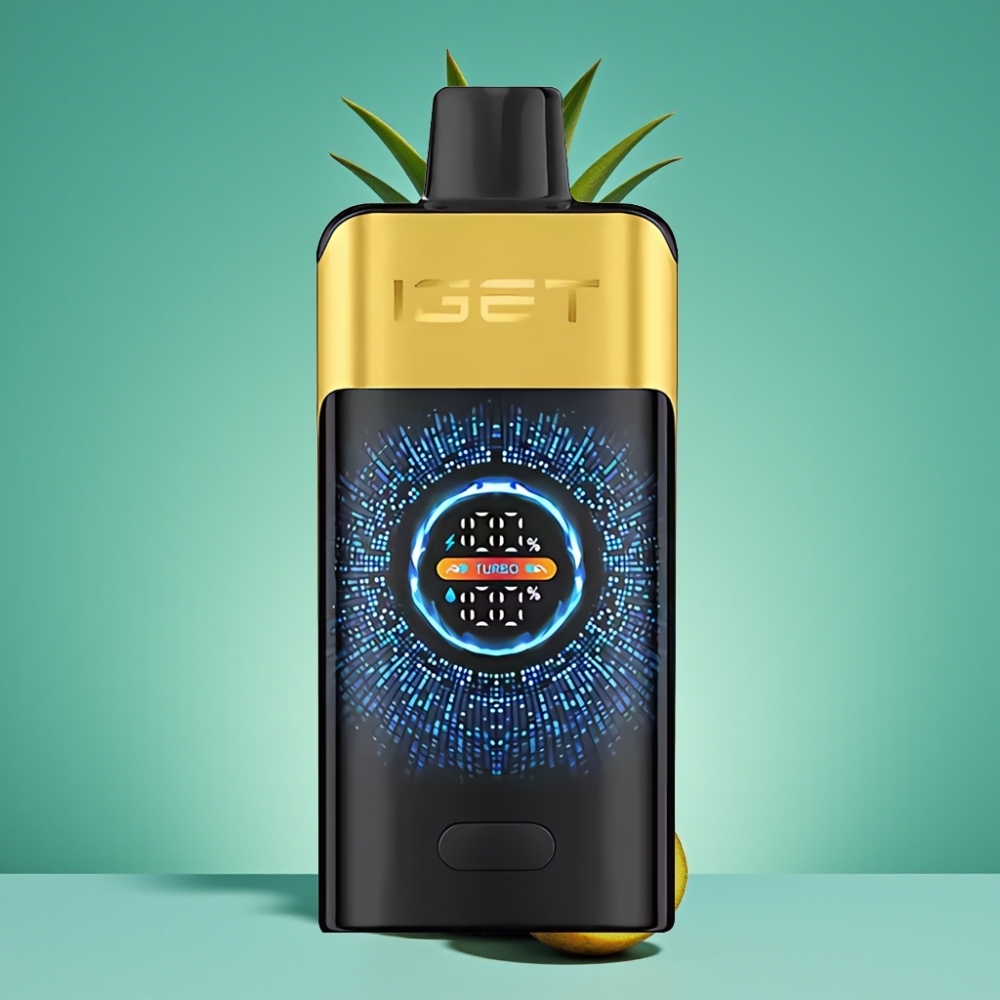 IGET ONE 12000 Puffs Vape Jetable Kiwi Ananas avec écran courbé couleur, batterie 2700 mAh et double coil mesh 0,6 ohm
