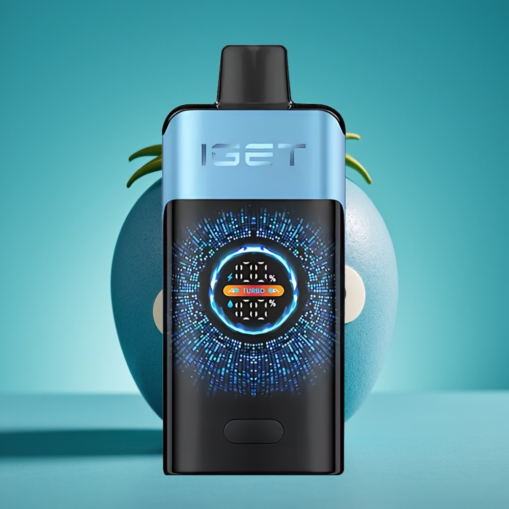 IGET ONE 12000 Puffs Vape Jetable - Monstre Bleu, 2700 mAh, Écran Courbe Couleur, Double Mesh 0,6 ohm