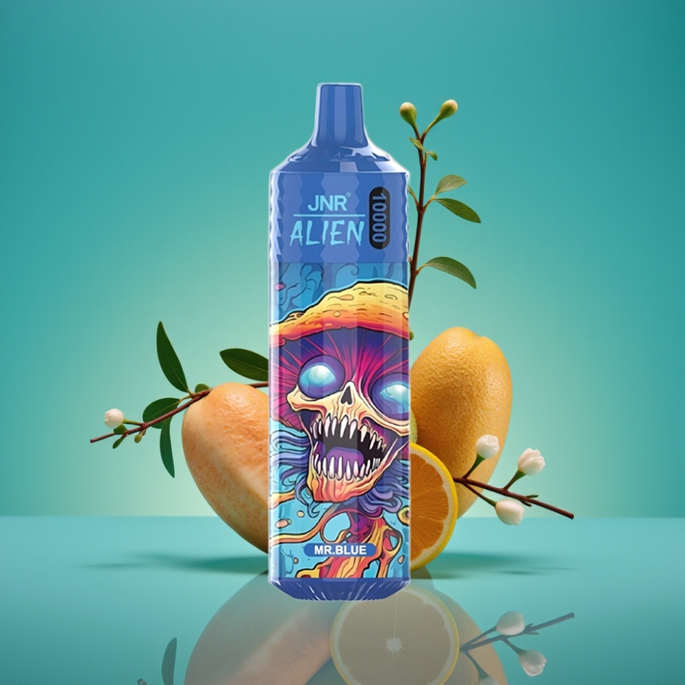 JNR Alien 10000 Puffs – 20ml E-liquide, Batterie 850mAh, Recharge Type-C, LED RGB – Mr Bleu
