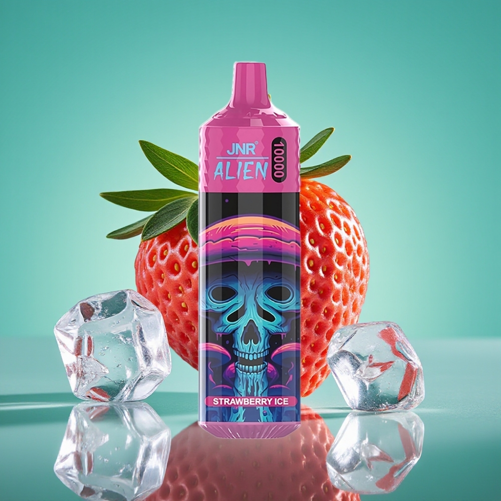 JNR Alien 10000 Puffs Fraise Glace avec LED RGB, Batterie 850mAh et Charge Rapide Type-C