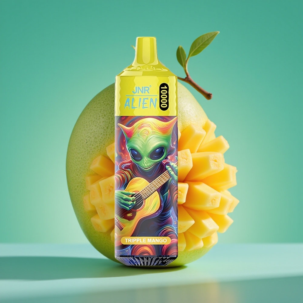 JNR Alien 10000 Puffs Triple Mangue avec 850mAh, 1.2 Ohm Mesh Coil et LED RGB
