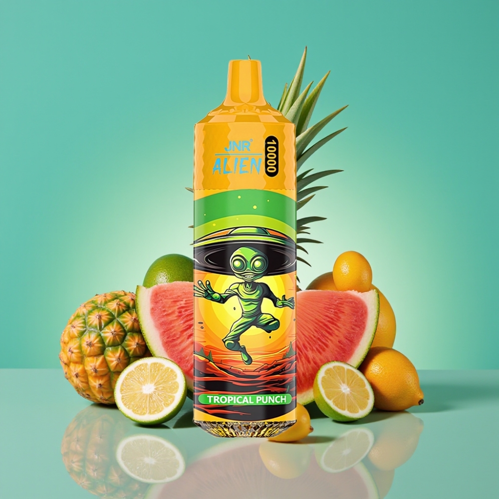 JNR Alien 10000 Puffs Tropical Punch – 850mAh, 20ml E-liquide, Charge Rapide Type-C, LED RGB