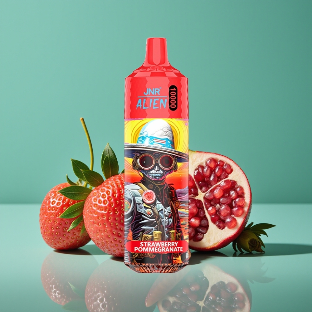 JNR Alien 10000 Puffs Vape Disposable Fraise Grenade avec LED RGB, 850mAh, Recharge Type-C