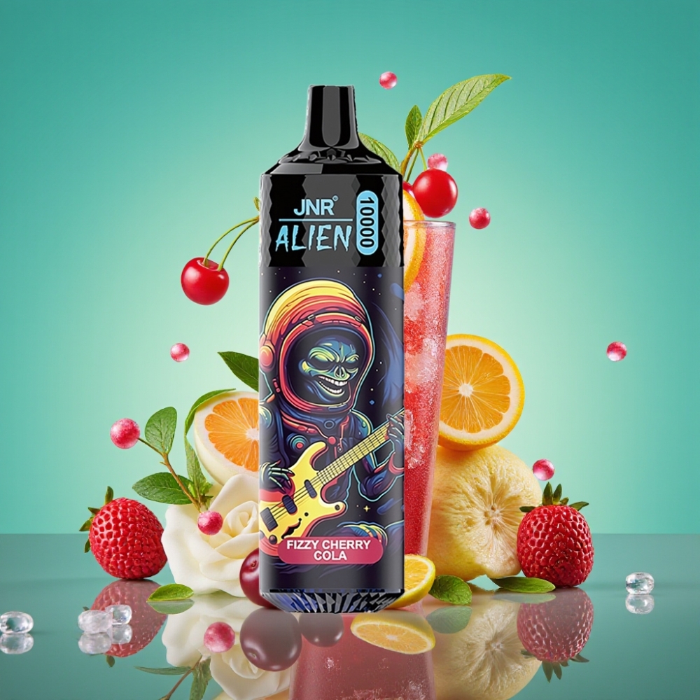 JNR Alien 10000 Puffs Vape Jetable Cerise Cola Pétillante – 850mAh, Charge Rapide Type-C, LED RGB