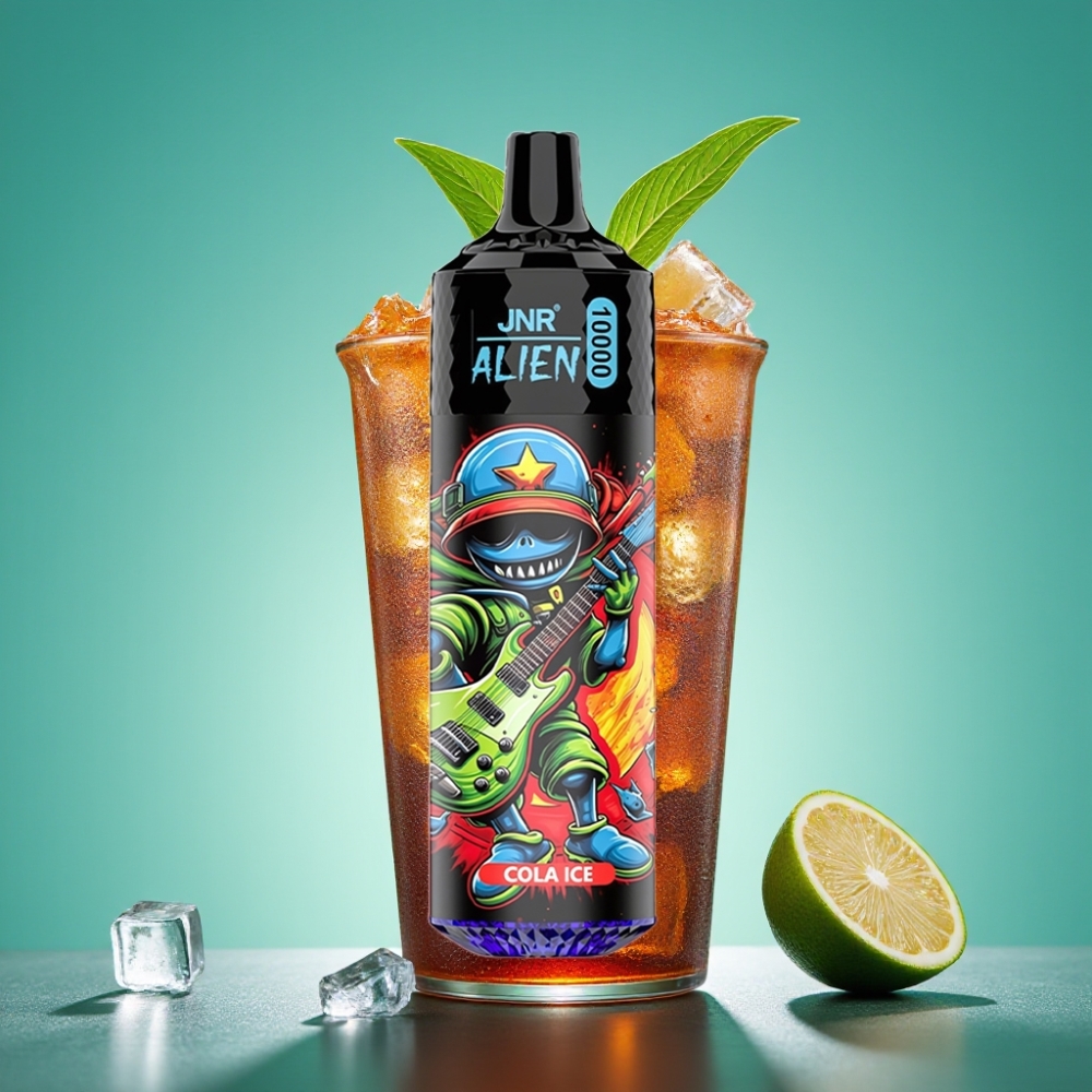JNR Alien 10000 Puffs Vape Jetable Cola Glace – 850mAh, Charge Type-C, LED RGB, Design Sportif