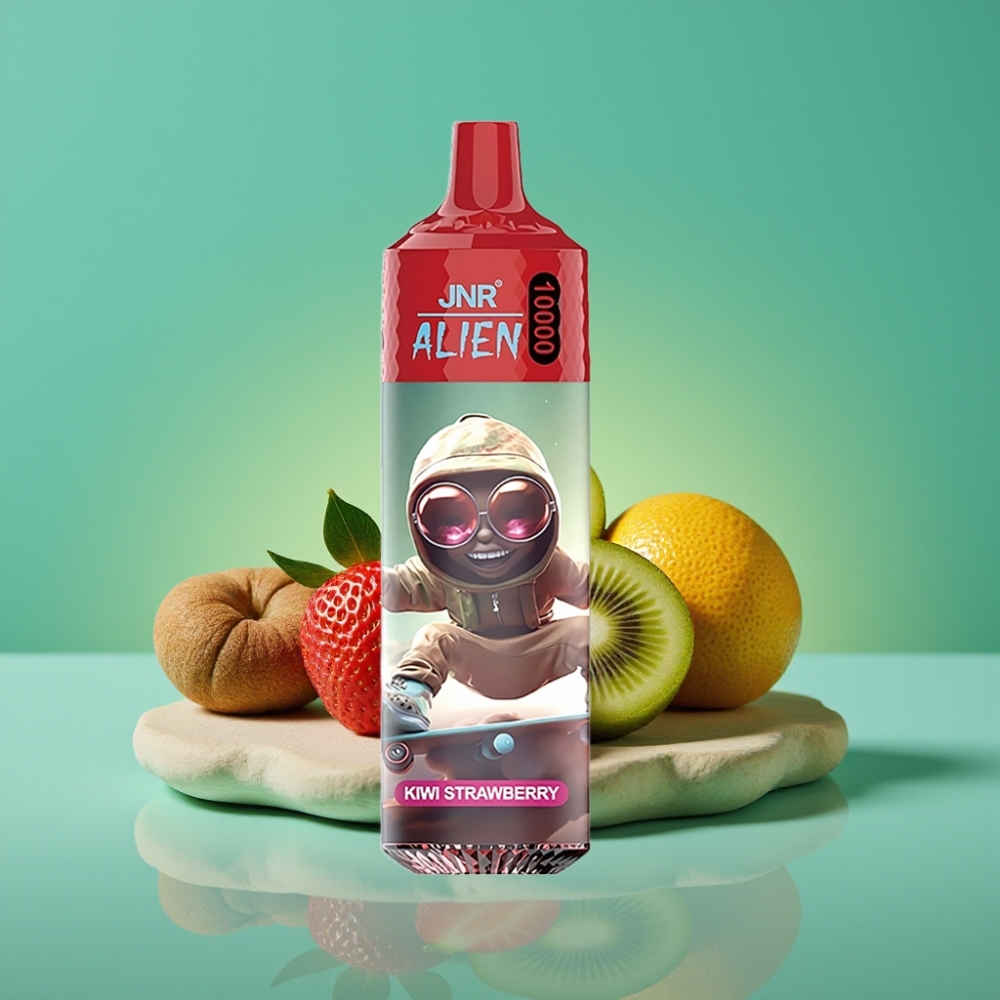 JNR Alien 10000 Puffs Vape Jetable Kiwi-Fraise avec 850mAh, 20ml E-liquide et Charge Rapide Type-C