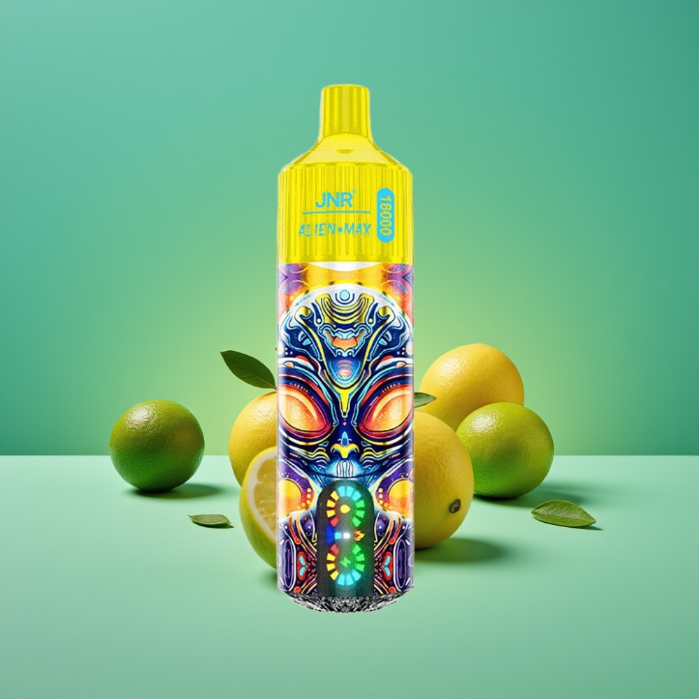 JNR Alien Max 18000 Puffs - Citron & Citron Vert - 28ml E-liquide - Double Mesh Coil - Affichage LED - Charge Rapide Type-C - 0%/2%/3%/5% Nicotine