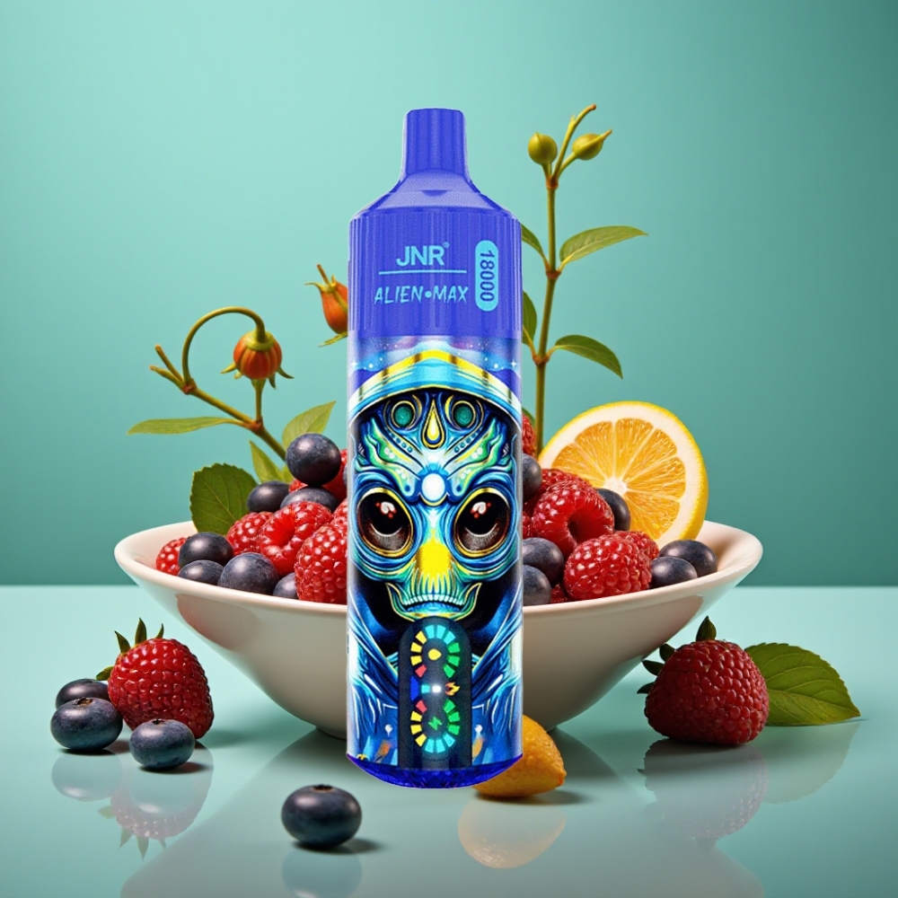 JNR Alien Max 18000 Puffs - Double Mesh Coil, 28ml E-liquide, Charge Rapide Type-C, 20 Saveurs (Baies Mixtes)