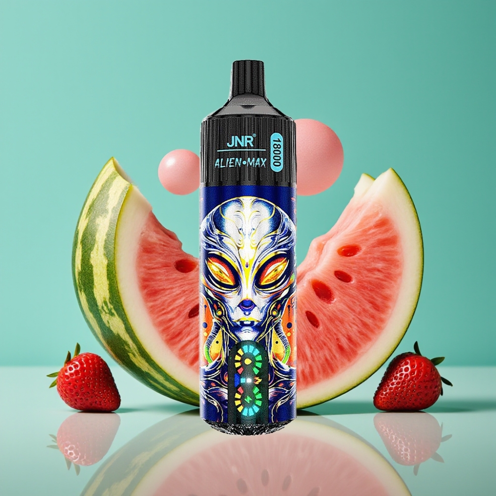 JNR Alien Max 18000 Puffs – Double Mesh Coil, 28ml E-liquide, Charge Type-C, 20 Saveurs (Fraise Pastèque Bubblegum)