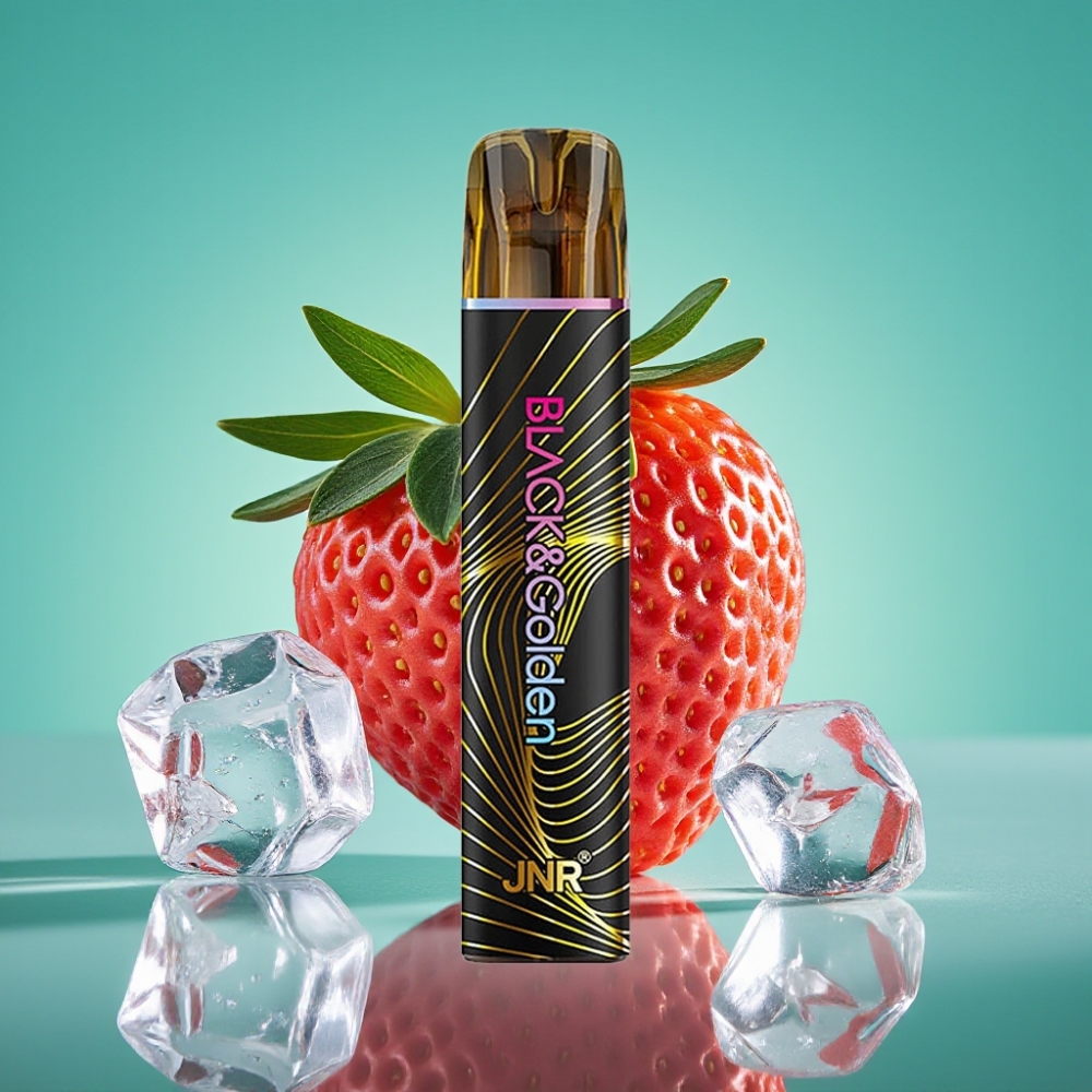 JNR Black&Golden 800 Puffs Vape Jetable Fraise Glacée – 550mAh, 2ml (TPD, Nicotine 2%)