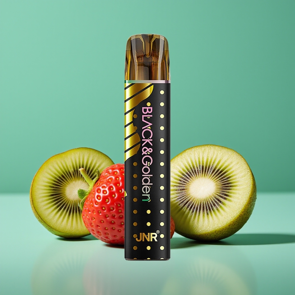 JNR Black&Golden 800 Puffs Vape Jetable Fraise Kiwi - 550mAh, 2ml, TPD, 2% Nicotine